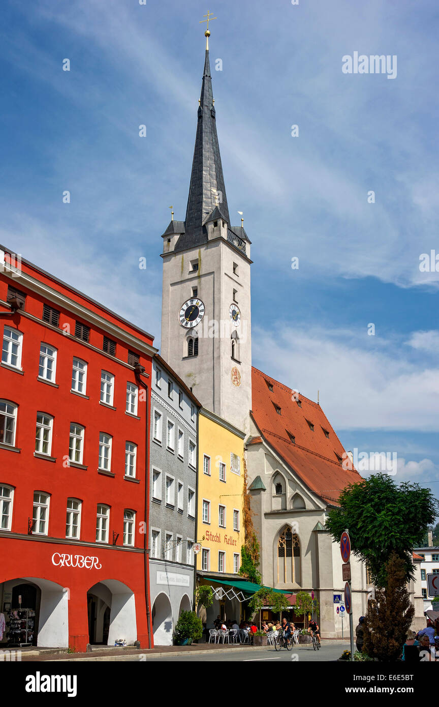 Stadtturm an der Frauenkirche, Altstadt, Wasserburg am Inn, Upper Bavaria, Bavaria, Germany Stockfoto