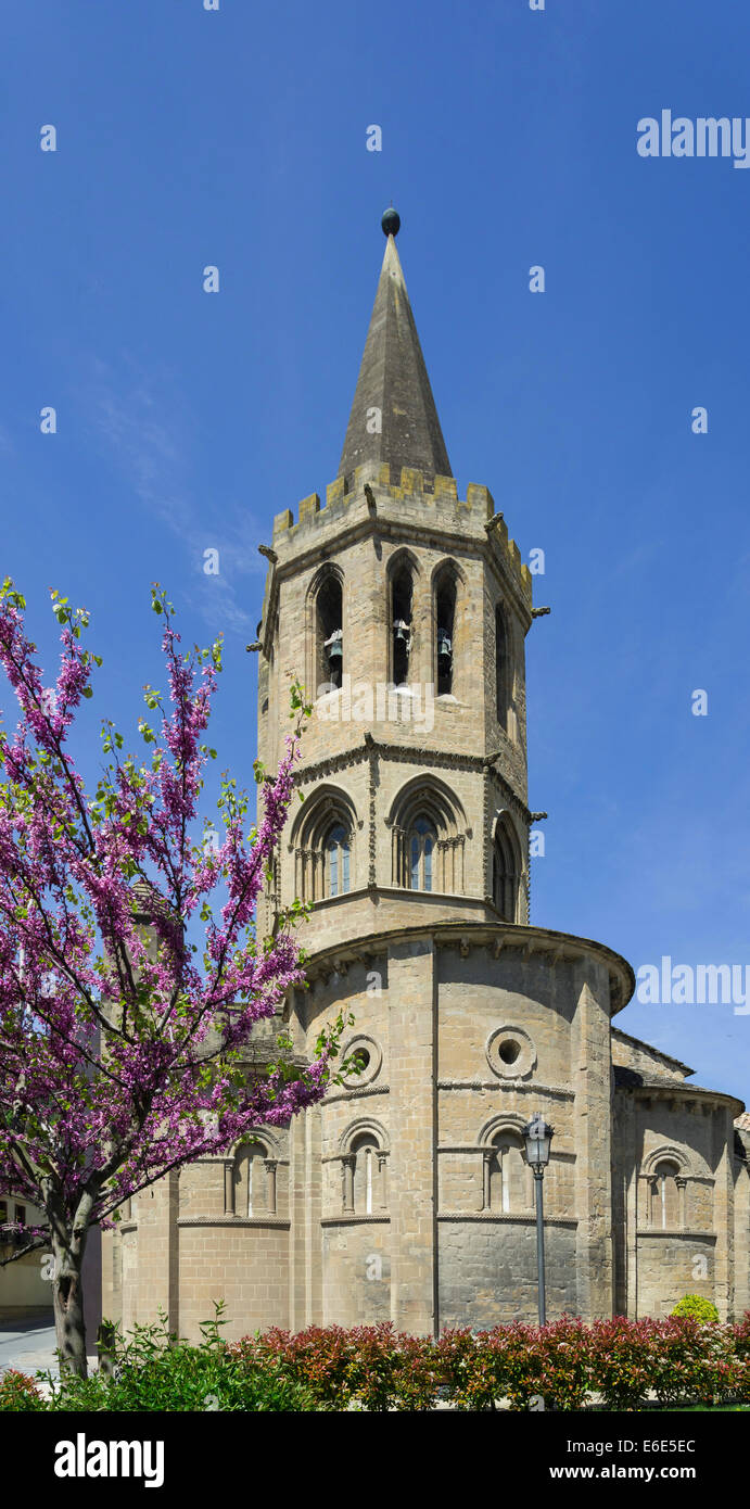 Pfarrei Kirche Santa María la Real, Sangüesa, Navarra, Spanien Stockfoto