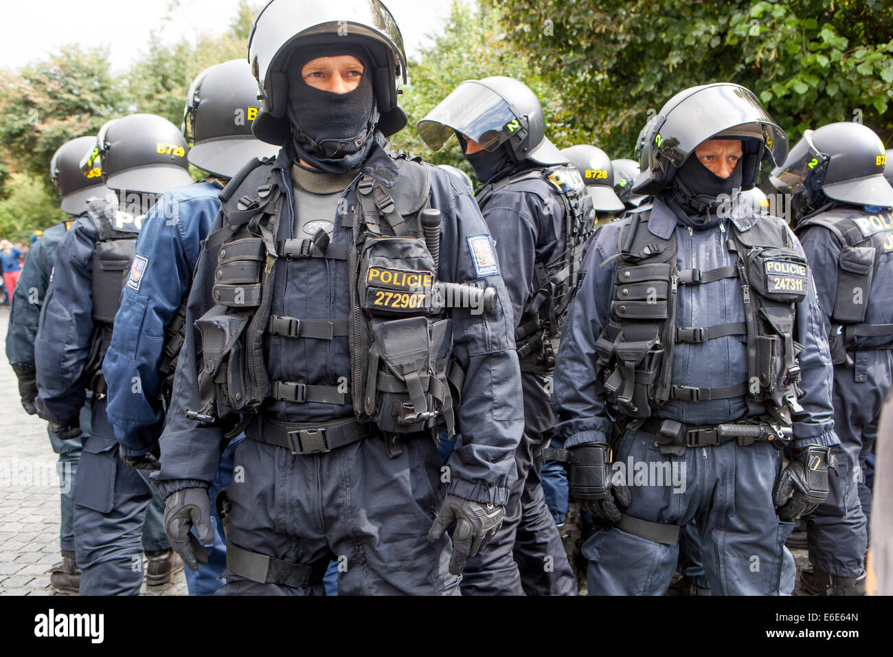 Der tschechischen Polizei, Squad in Uniform Stockfoto