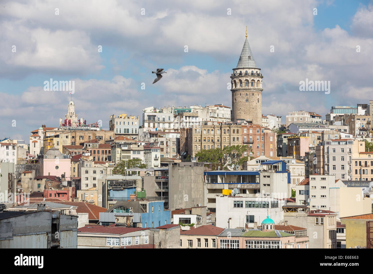 Galata-Turm und Dächer, Istanbul Türkei Stockfoto