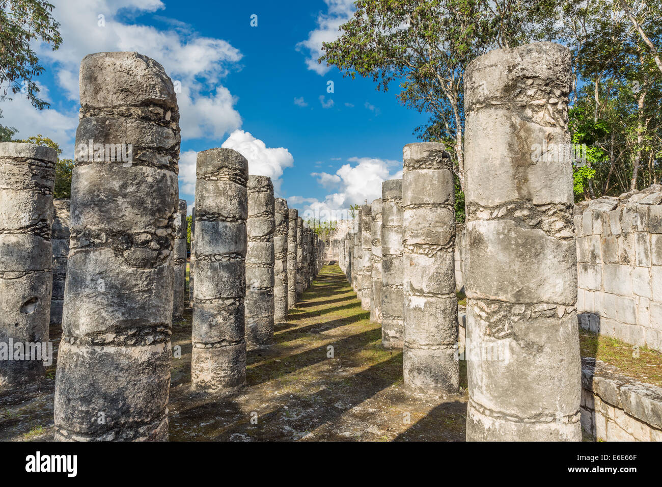Tempel der tausend Krieger, Chichen Itza, Mexiko Stockfoto