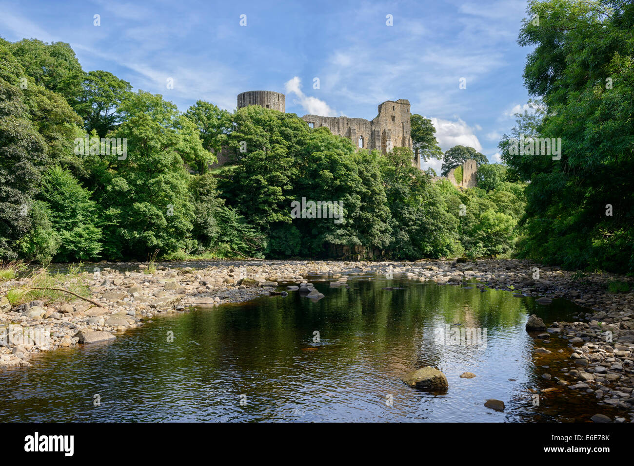 Barnard Schloß und den Fluss Tees Stockfoto