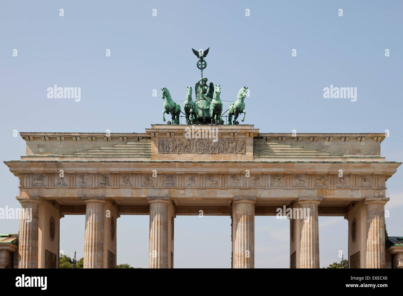 die Quadriga auf dem Brandenburger Tor in Berlin, Deutschland, Europa Stockfoto