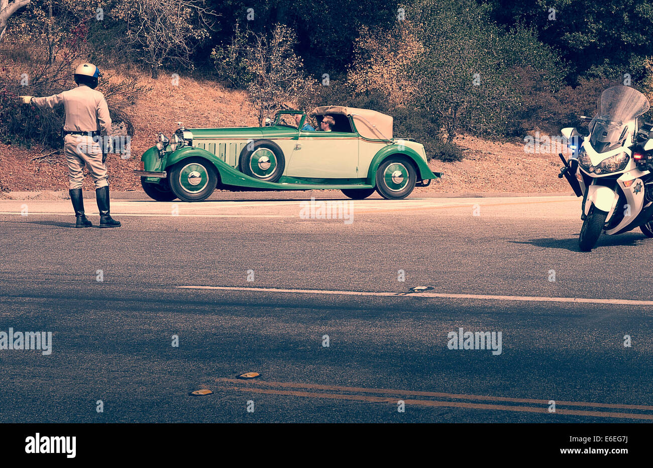 Hispano-Suiza Automobile auf der Pebble Beach motor Auto-Tour. 2014 Stockfoto