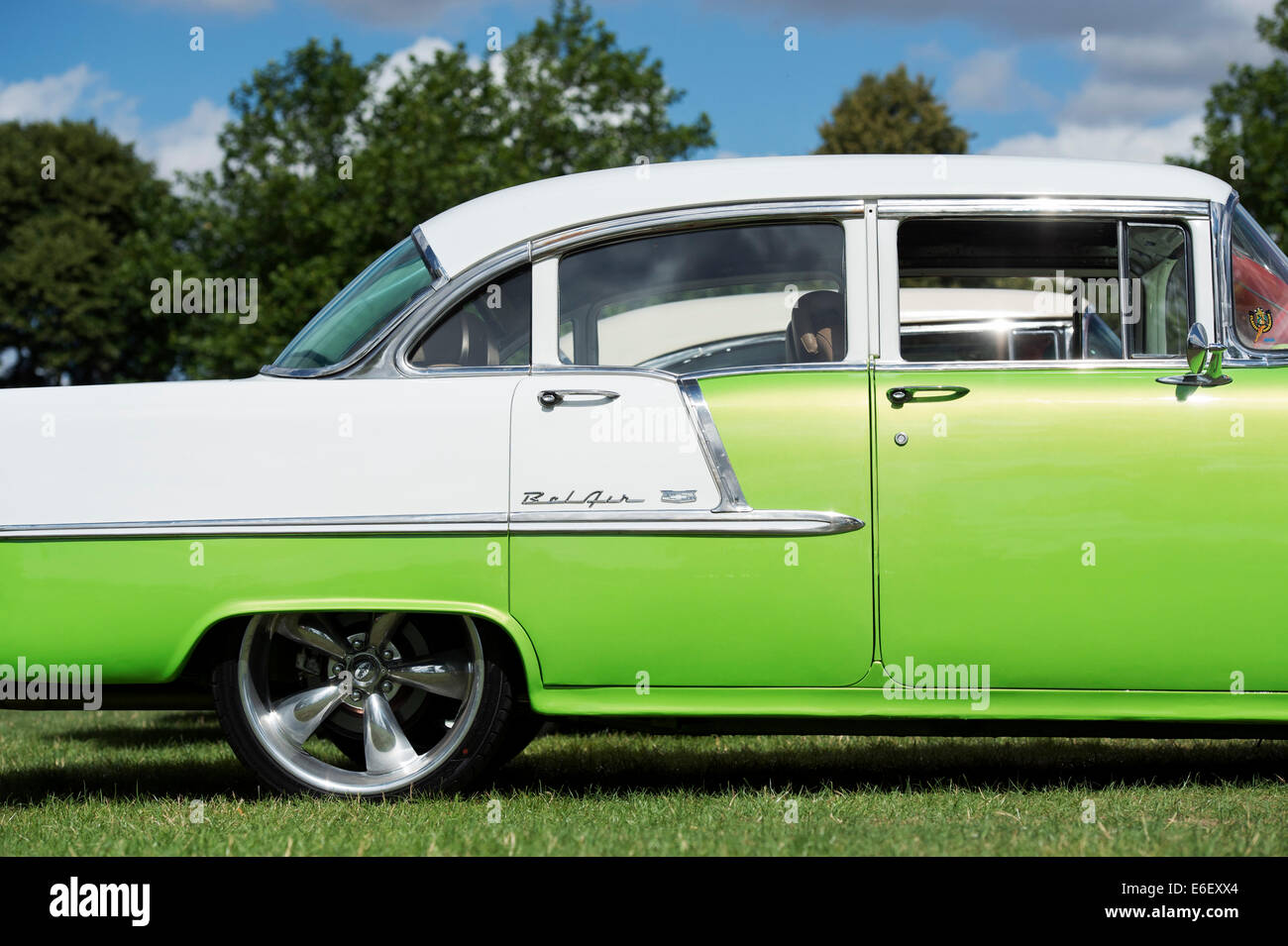 1955 Chevrolet Bel Air. Chevy. Amerikanische Oldtimer Stockfoto