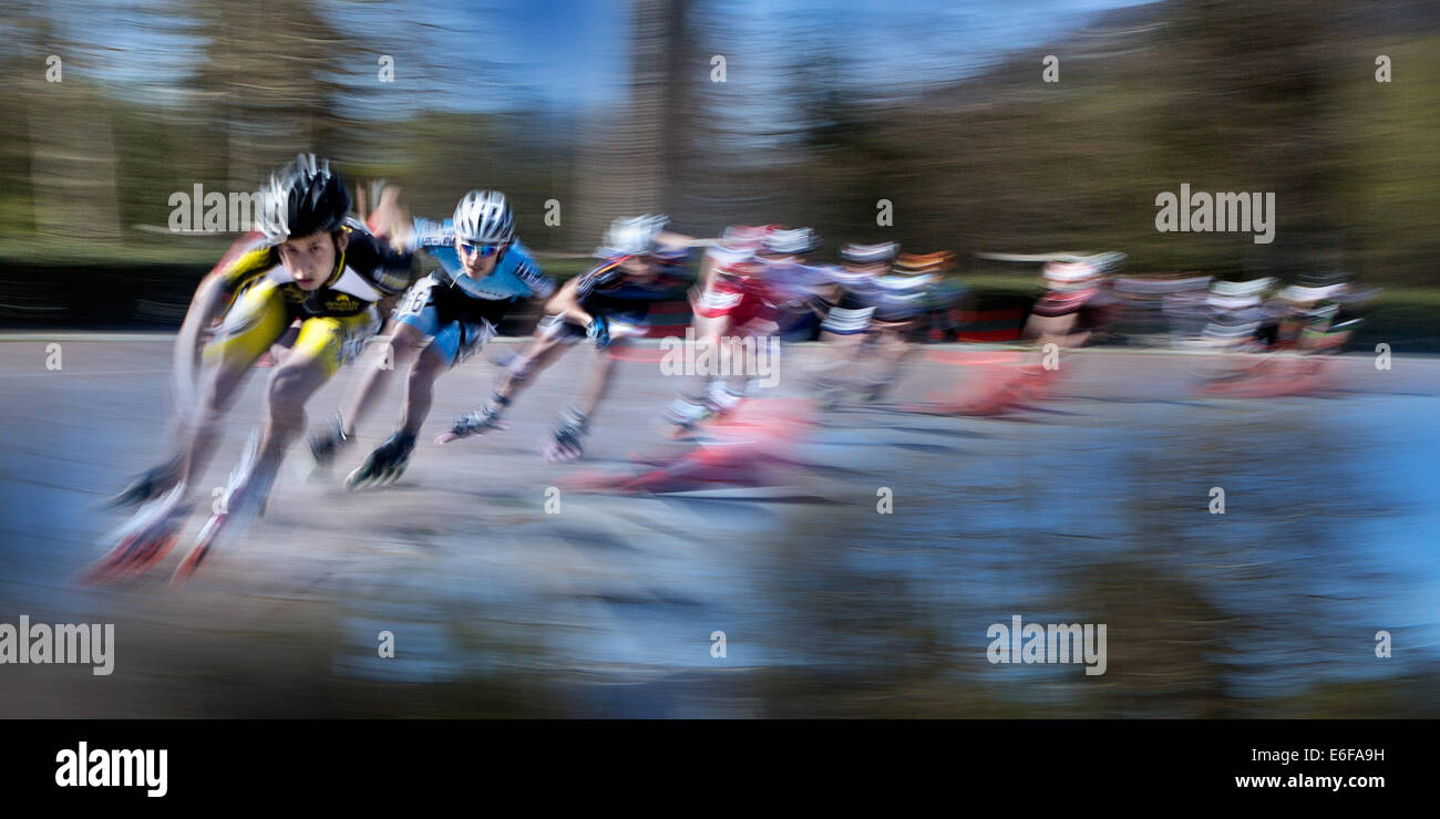 1/2 Finale du Championnat de France de Walze de Vitesse. Stockfoto