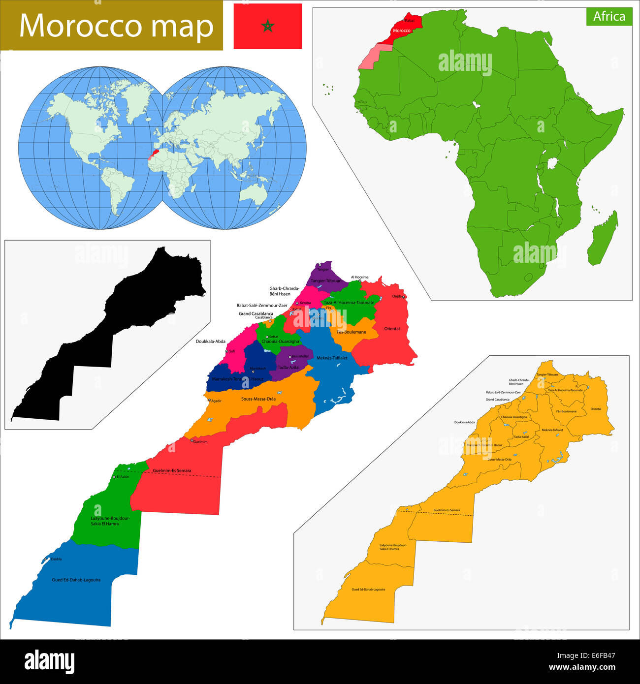Marokko-Karte Stockfoto