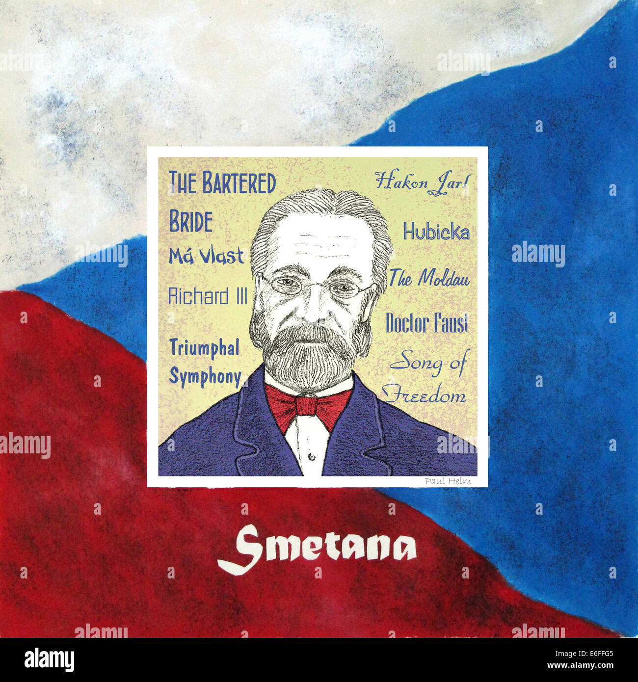 Bedrich Smetana, 1824-1884, tschechischer Komponist, Portrait, illustration Stockfoto