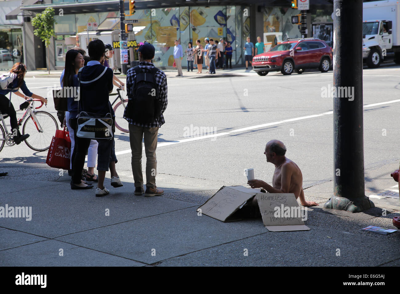 Obdachlosen armen Bettler Straße Vancouver Stockfoto