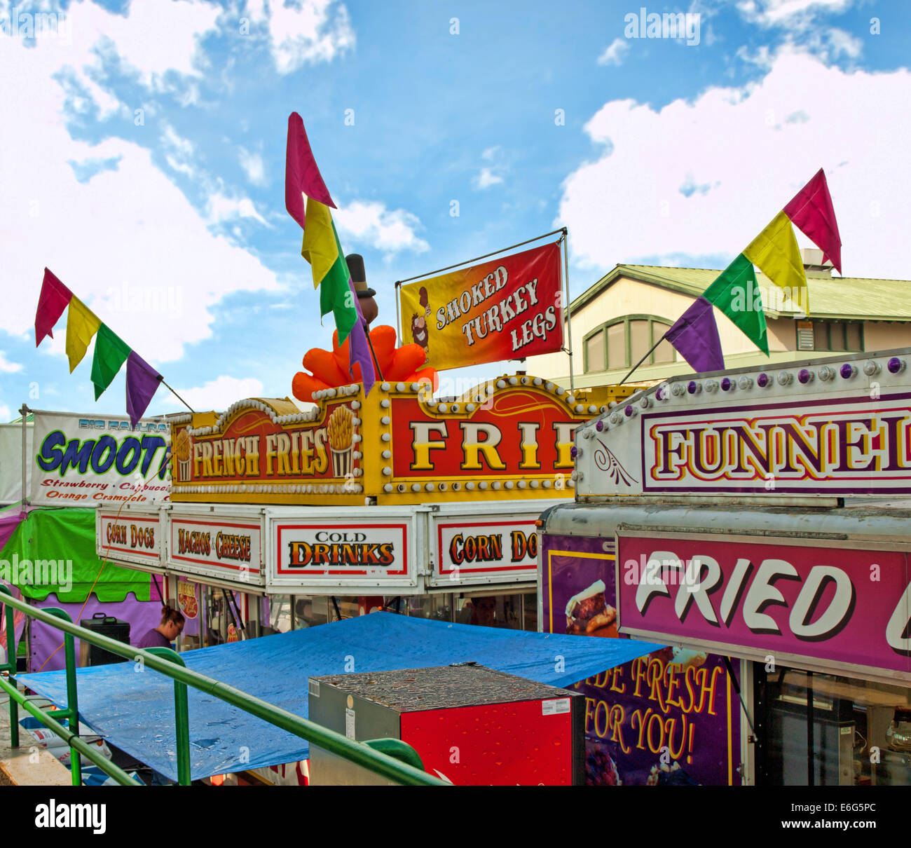 Junk-Food-Werbeschilder Stockfoto