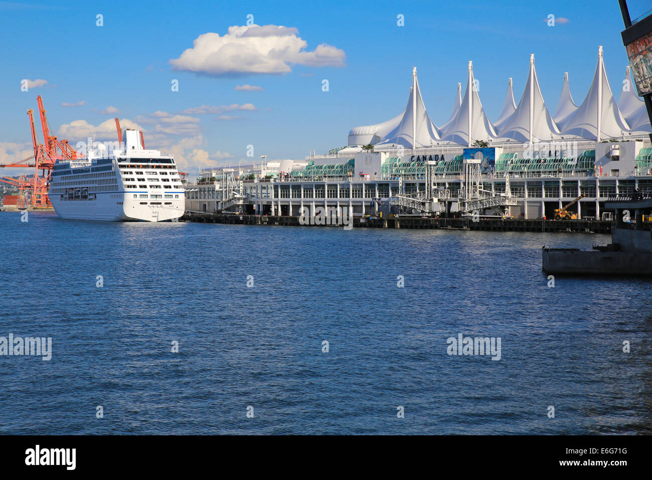 BC Kanada Wahrzeichen Ort Schiff Vancouver waterfront Stockfoto