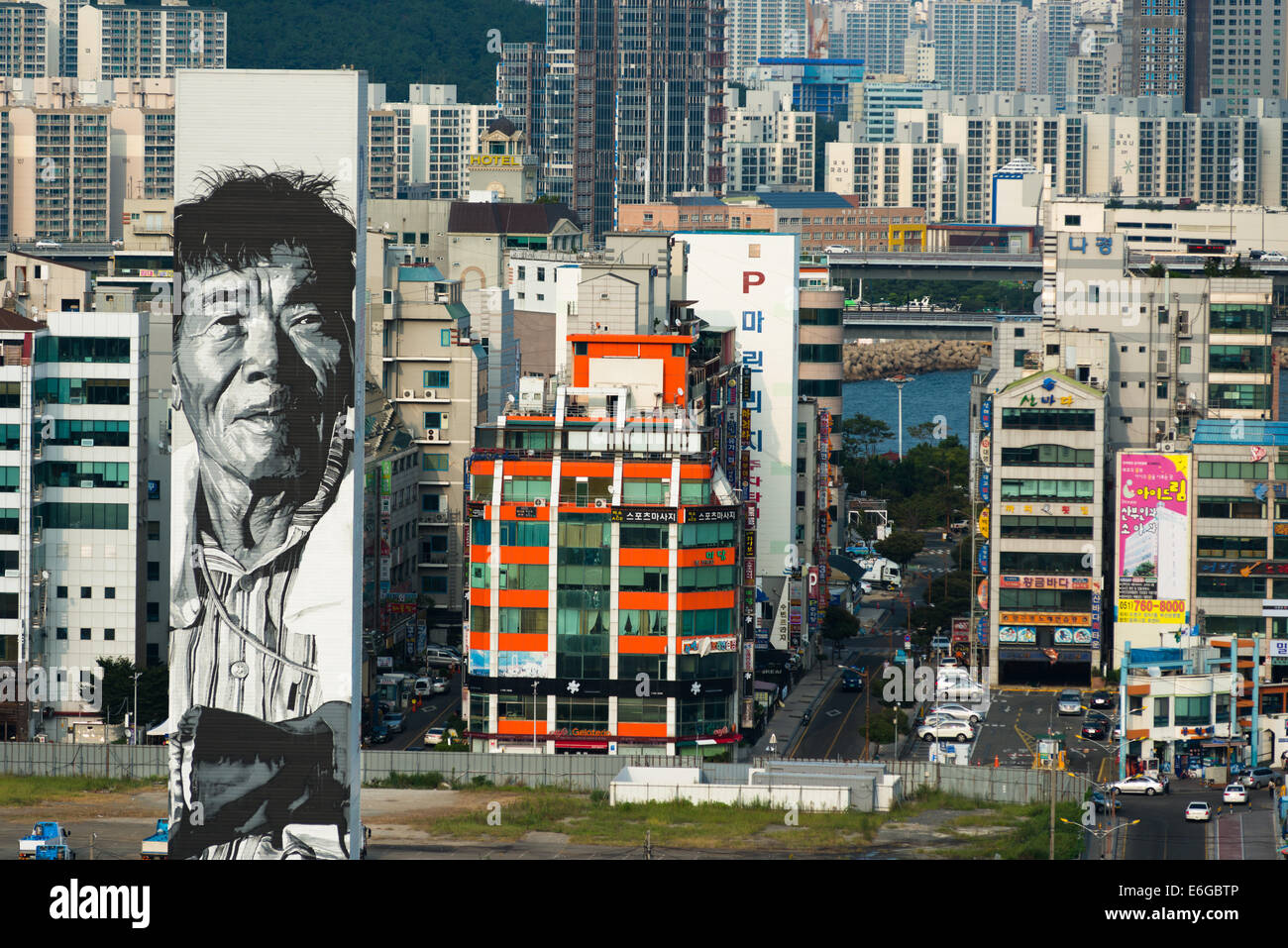 Stadtlandschaft an Gwangan, Pusan, Südkorea Stockfoto