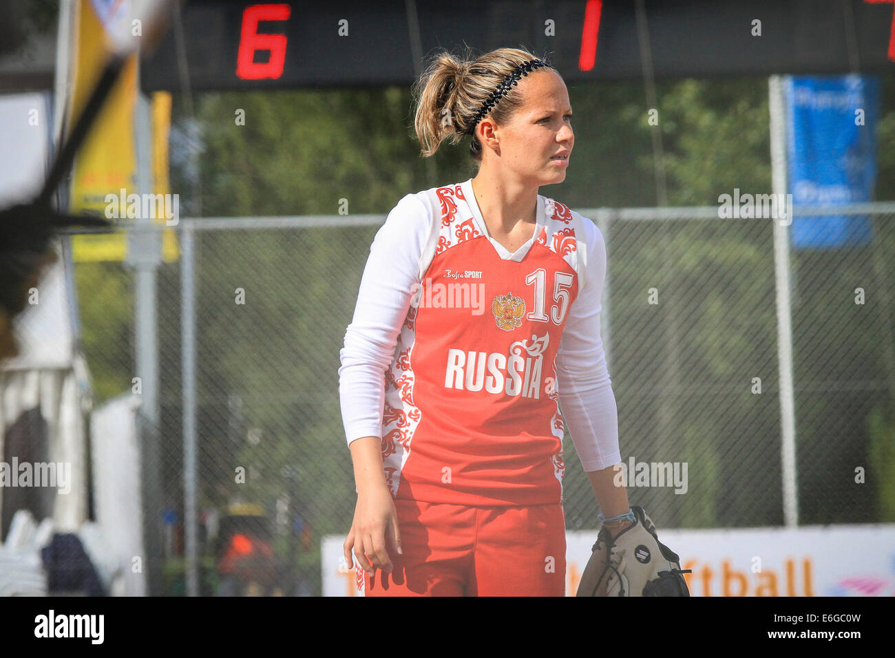 Haarlem, Niederlande. 21. August 2014. Weltmeisterschaft Softball, Haarlem, NL Bilder auf Donnerstag, 21. August 2014 Credit: Jan de Wild/Alamy Live News Stockfoto