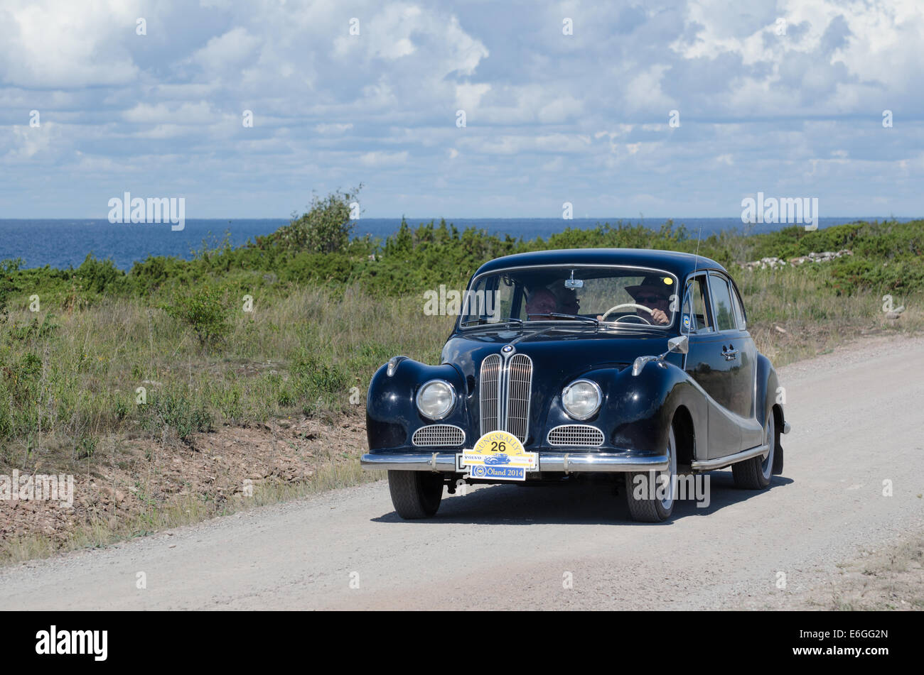 BMW 501 (1955) in Oldtimer-Rallye in Schweden Stockfoto
