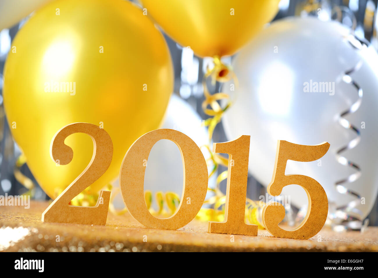 Neujahr 2015 Dekoration mit Ballons Stockfoto