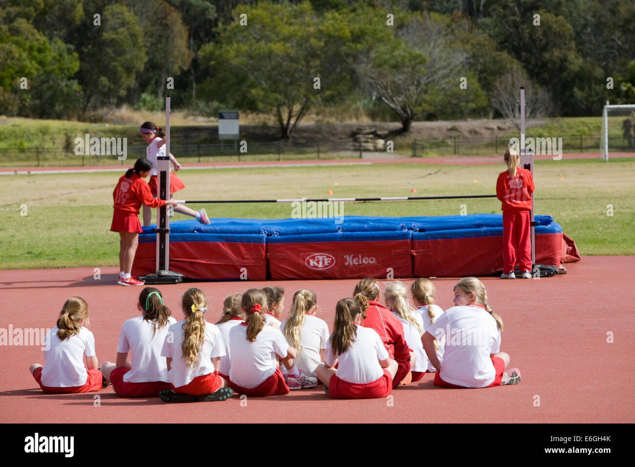 Australian Primary School Sports and Athletics day in narrabeen, sydney, Australien Stockfoto