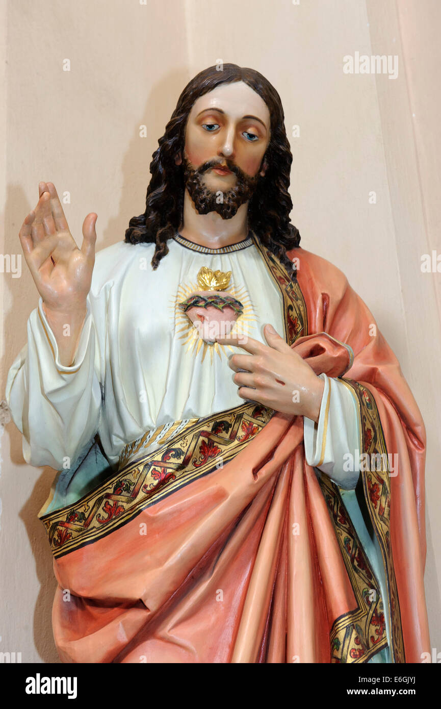 Heiligsten Herzens Jesu in der Barockkirche des Klosters Kamaldulenser in Wigry, Polen, Europa Stockfoto