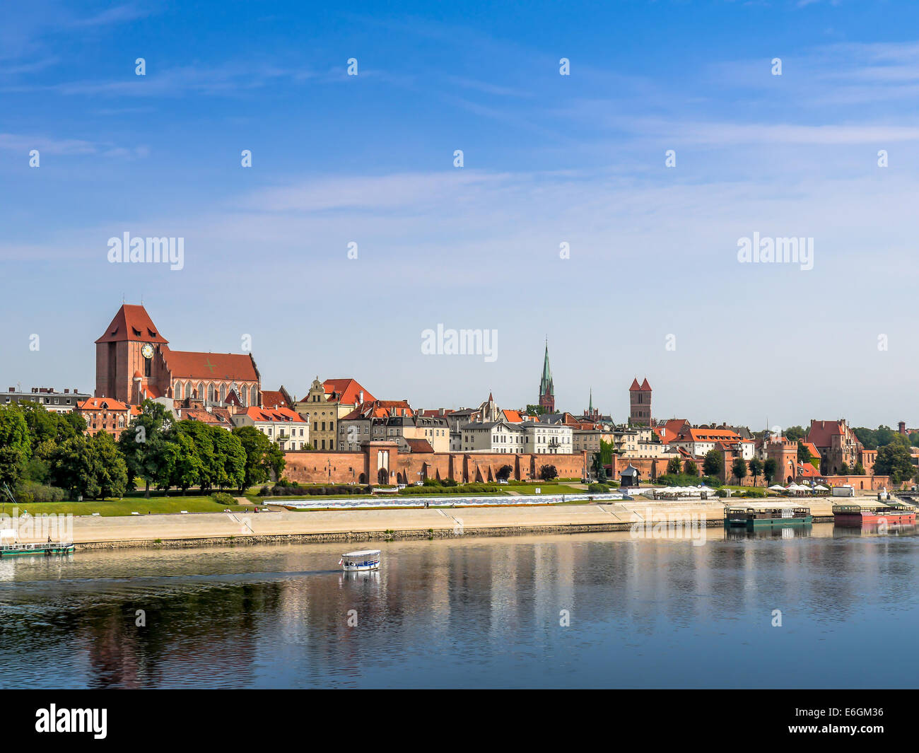 Panorama der Altstadt von Torun über der Weichsel, Polen Stockfoto