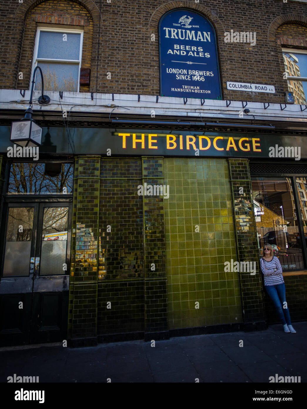 Der Vogelkäfig Pub Columbia Road, London UK Stockfoto