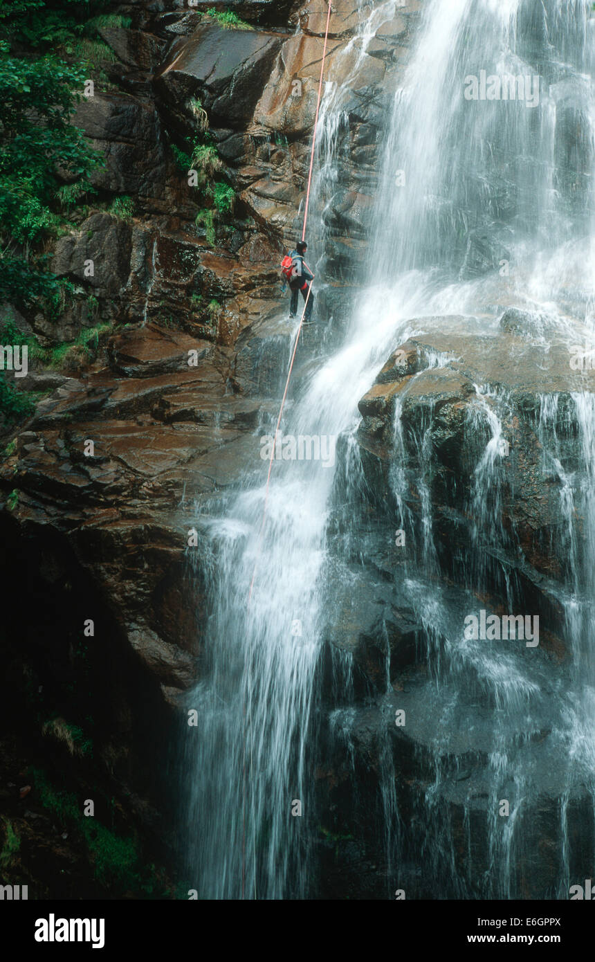 Canyoning in Ardèche. Frankreich Stockfoto