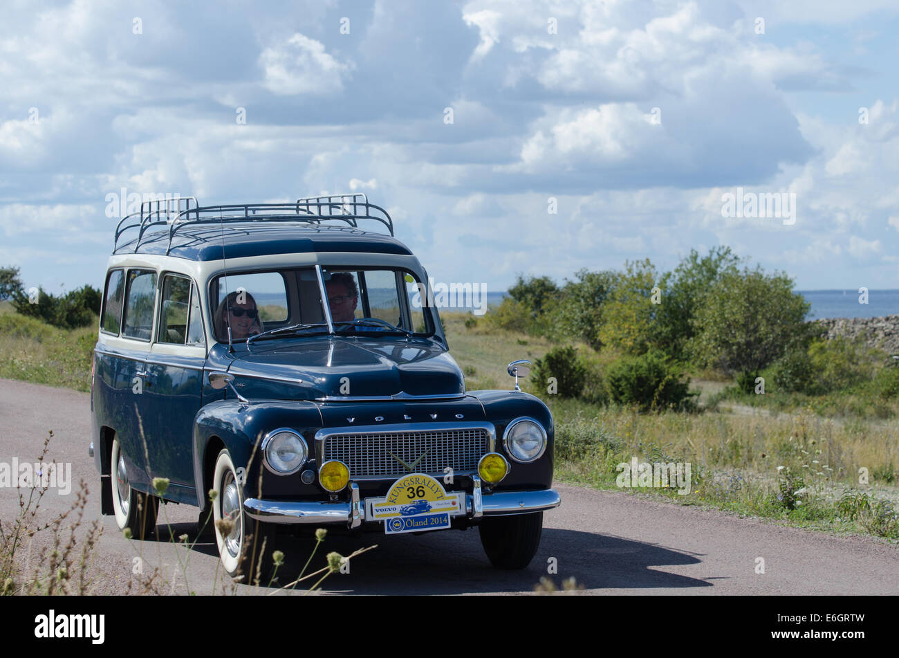 Volvo Duett (1957) bei Oldtimer-Rallye in Schweden Stockfoto