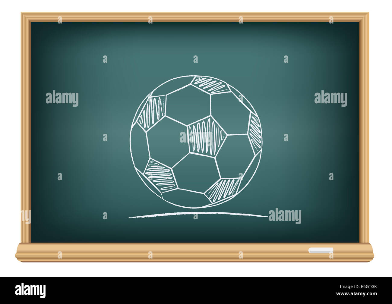 Der Schule Tafel und Kreide gezeichneten Sport ball Stockfoto