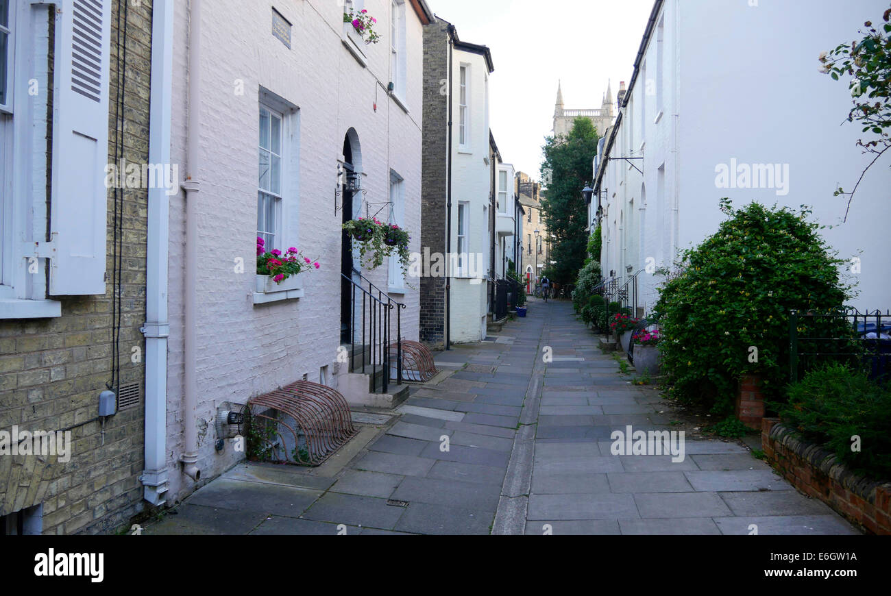 Terrassenförmig angelegten Zeitraum befindet sich in Cambridge, England Stockfoto