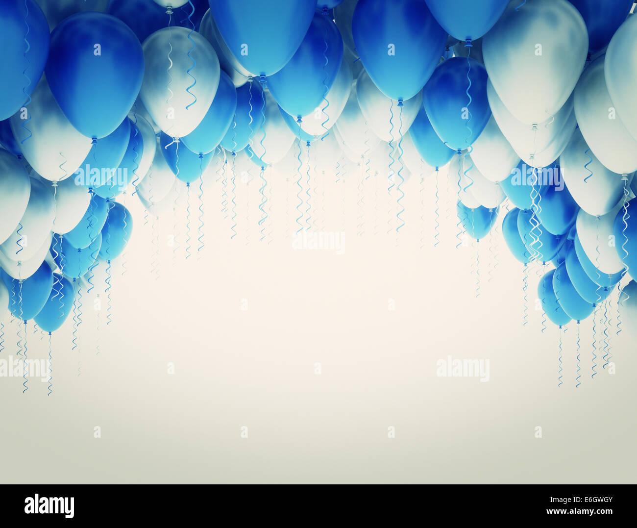 Blau-weiße Party Ballons Stockfoto