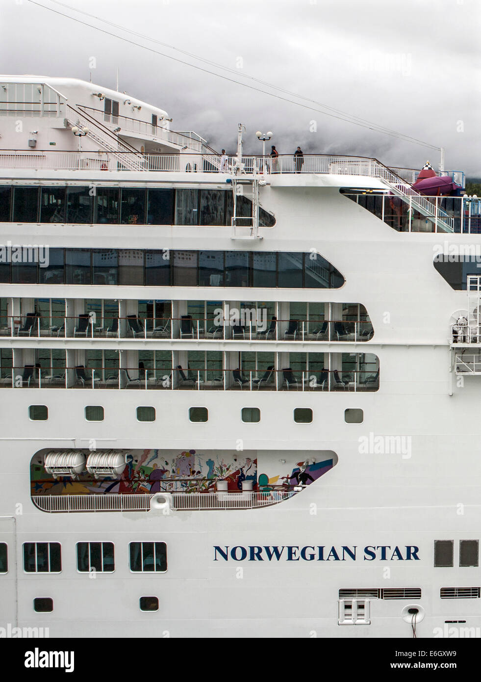 Die Norwegian Star angedockt am Hafen in Juneau, Alaska Stockfoto