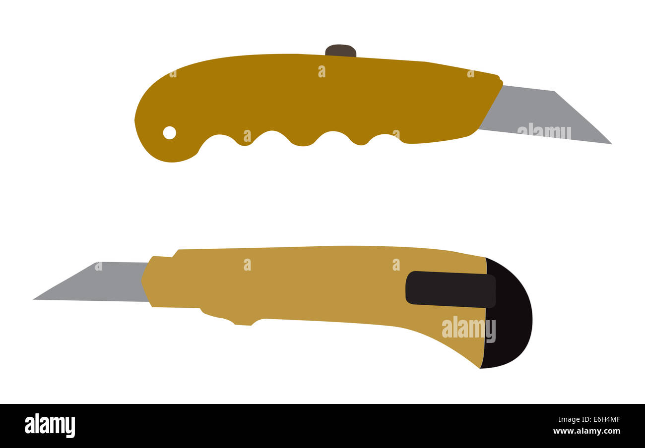 Cutter Messer. Isolated on White Background. Vektor-Illustration Stockfoto