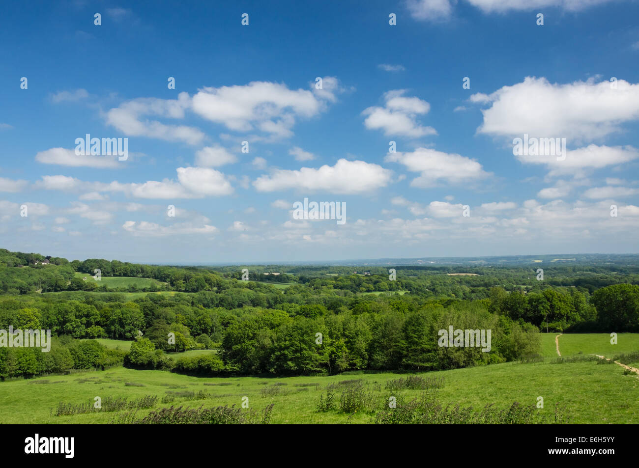 Blick vom Hügel Spielzeug in Sevenoaks Bezirk von Kent England Vereinigtes Königreich UK Stockfoto