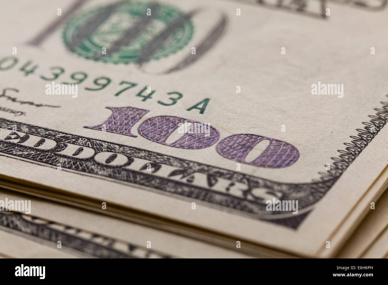 US-hundert-Dollar-Note closeup Stockfoto