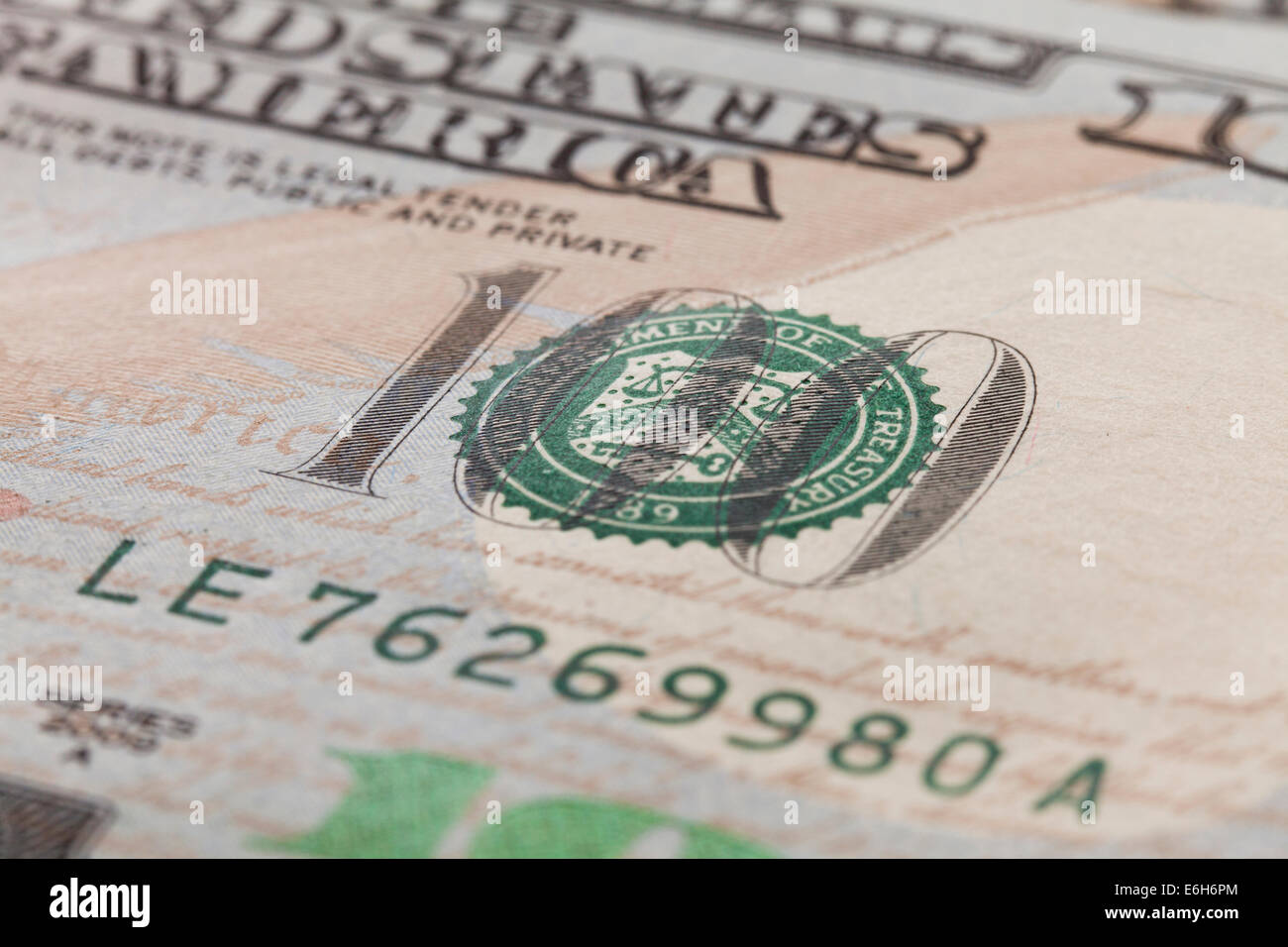 US-hundert-Dollar-Note closeup Stockfoto
