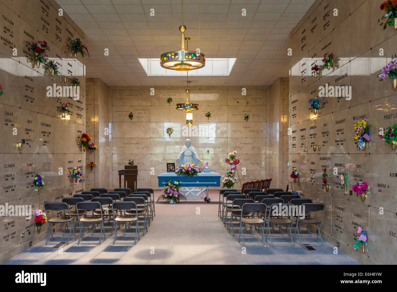 Sarg Mausoleum Trauerfeier Tod service Stockfoto