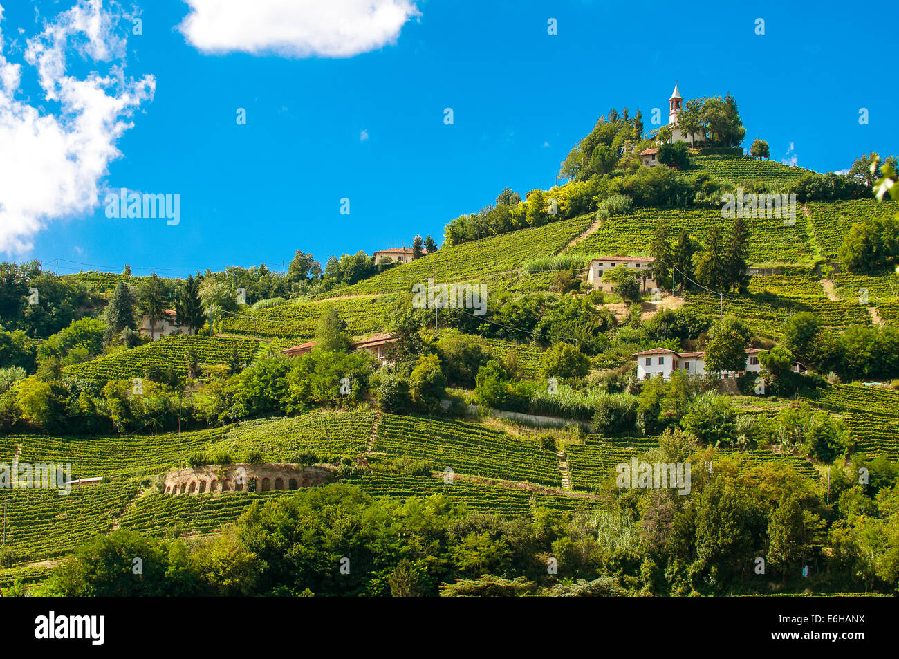 Italien Piemont Langhe Santo Stefano Belbo Moncucco Hill Stockfoto