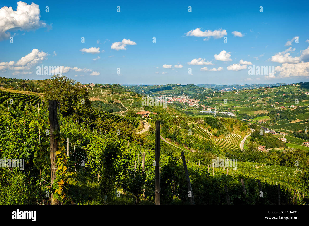 Italien-Piemont-Langhe Santo Stefano Belbo Weinberge Stockfoto