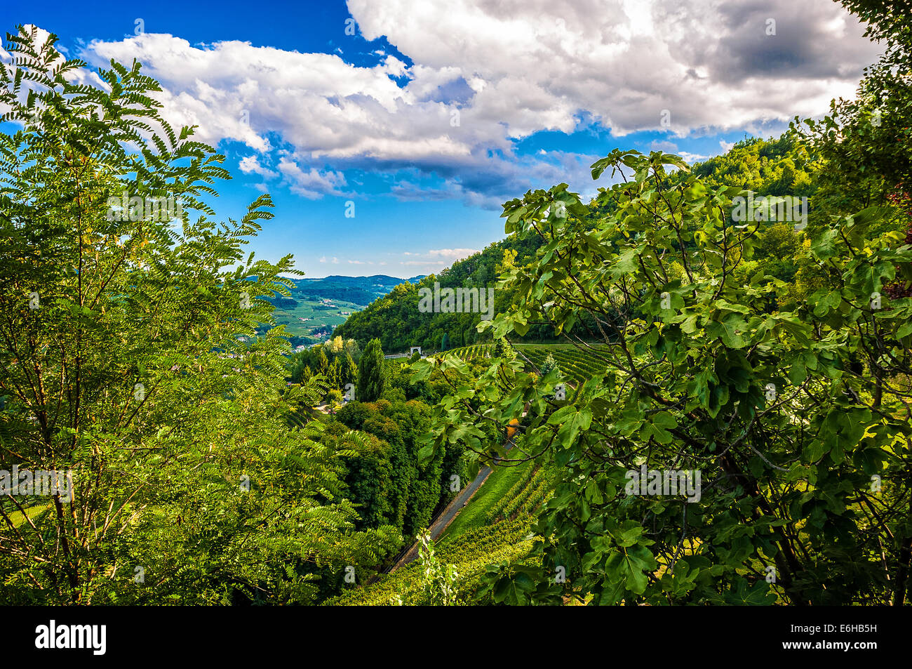 Italien-Piemont-Langhe-Landschaft Madonna della Rovere Sanctuary Stockfoto