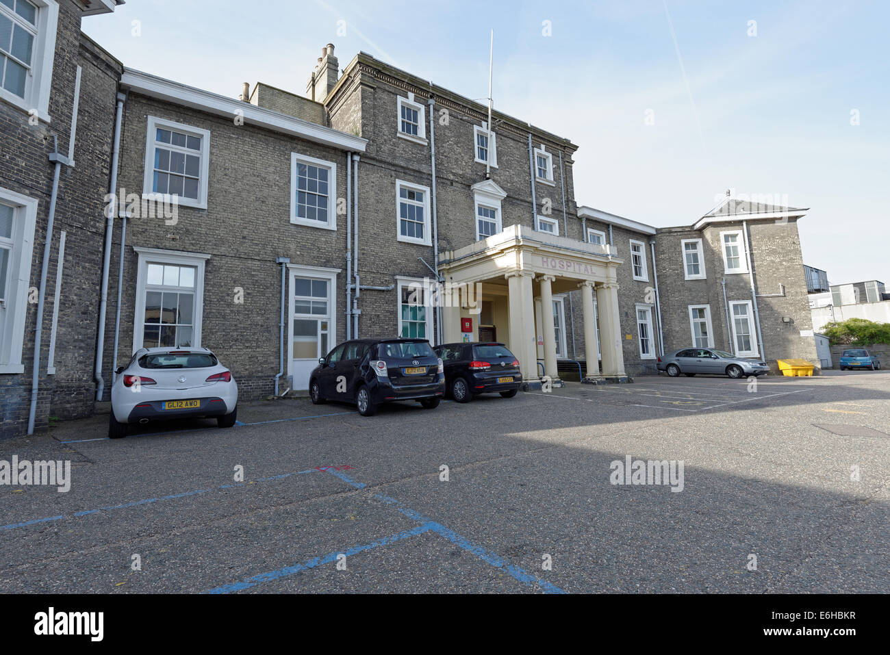 Essex County Hospital, Colchester, UK. Architektur des 19. Jahrhunderts. Bald zu schließen. Stockfoto