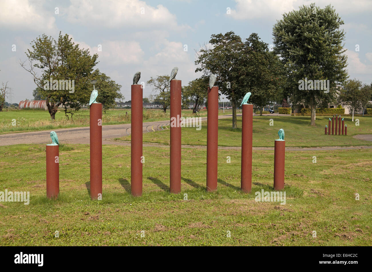 Teil der Zeven Vinger-Bruggen (sieben Finger Brücken) Kunstwerk/Gedenkstätte von Joseph Semah in Overbetuwe, nr Arnheim, Niederlande. Stockfoto