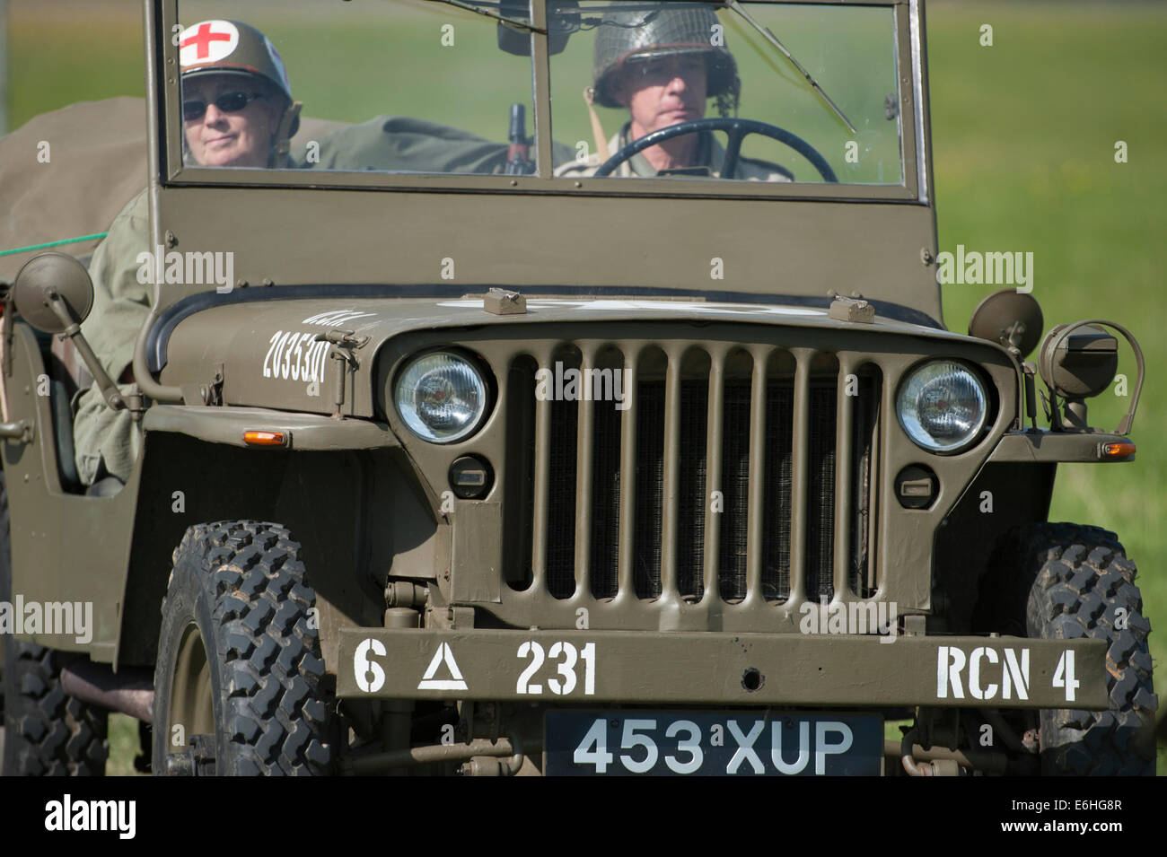 Dunsfold Aerodrome, Surrey UK. Samstag, 23. August 2014. Militärfahrzeug-Anzeige auf der 10. Dunsfold Flügel und Räder. Bildnachweis: Malcolm Park Leitartikel/Alamy Live-Nachrichten. Stockfoto