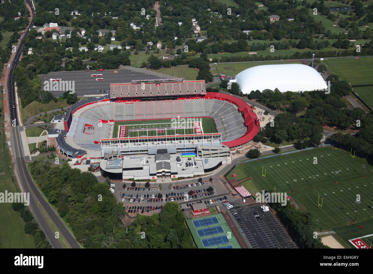 Luftaufnahme von Rutgers University Stadium, New Brunswick, New Jersey