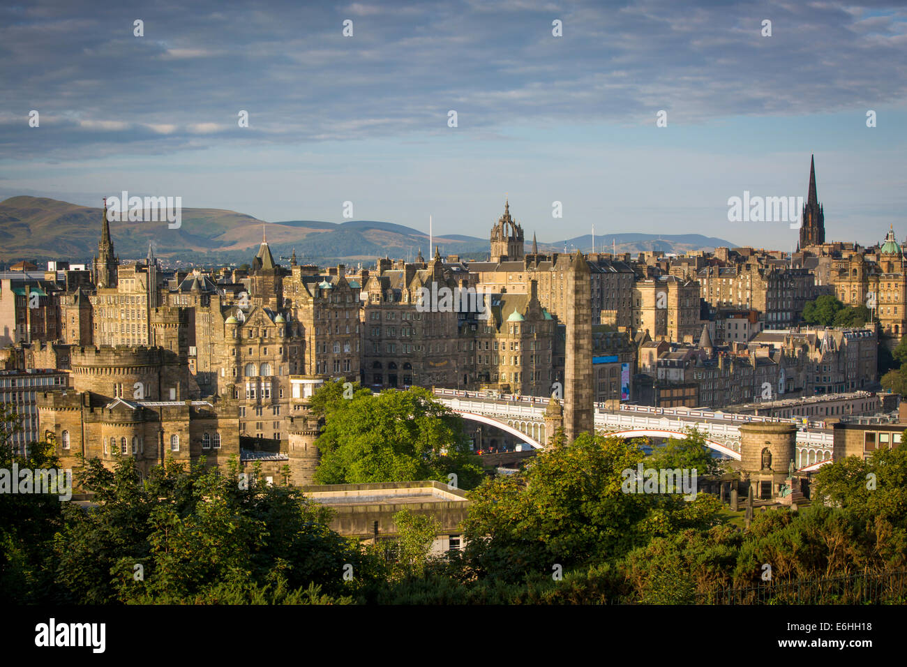 Am frühen Morgen Blick vom Calton Hill in Edinburgh, Schottland Stockfoto