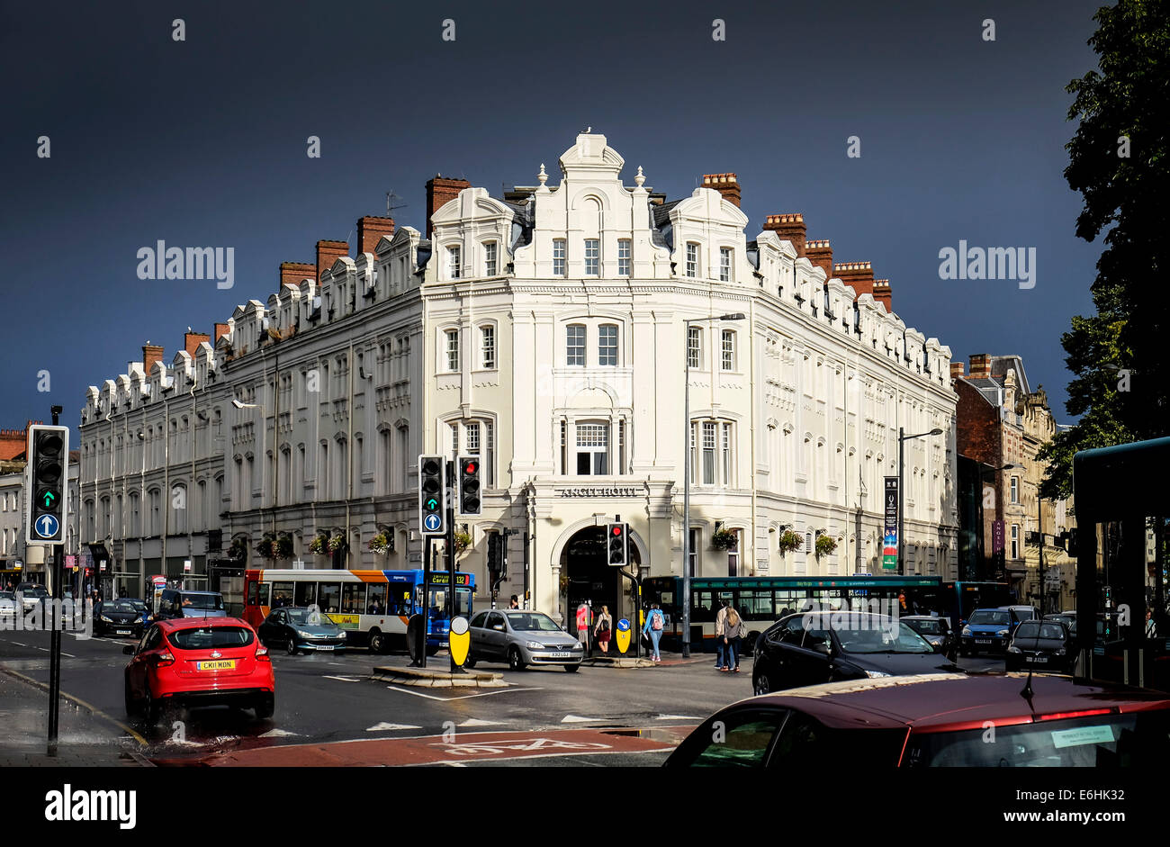 Das Angel Hotel in Cardiff. Stockfoto