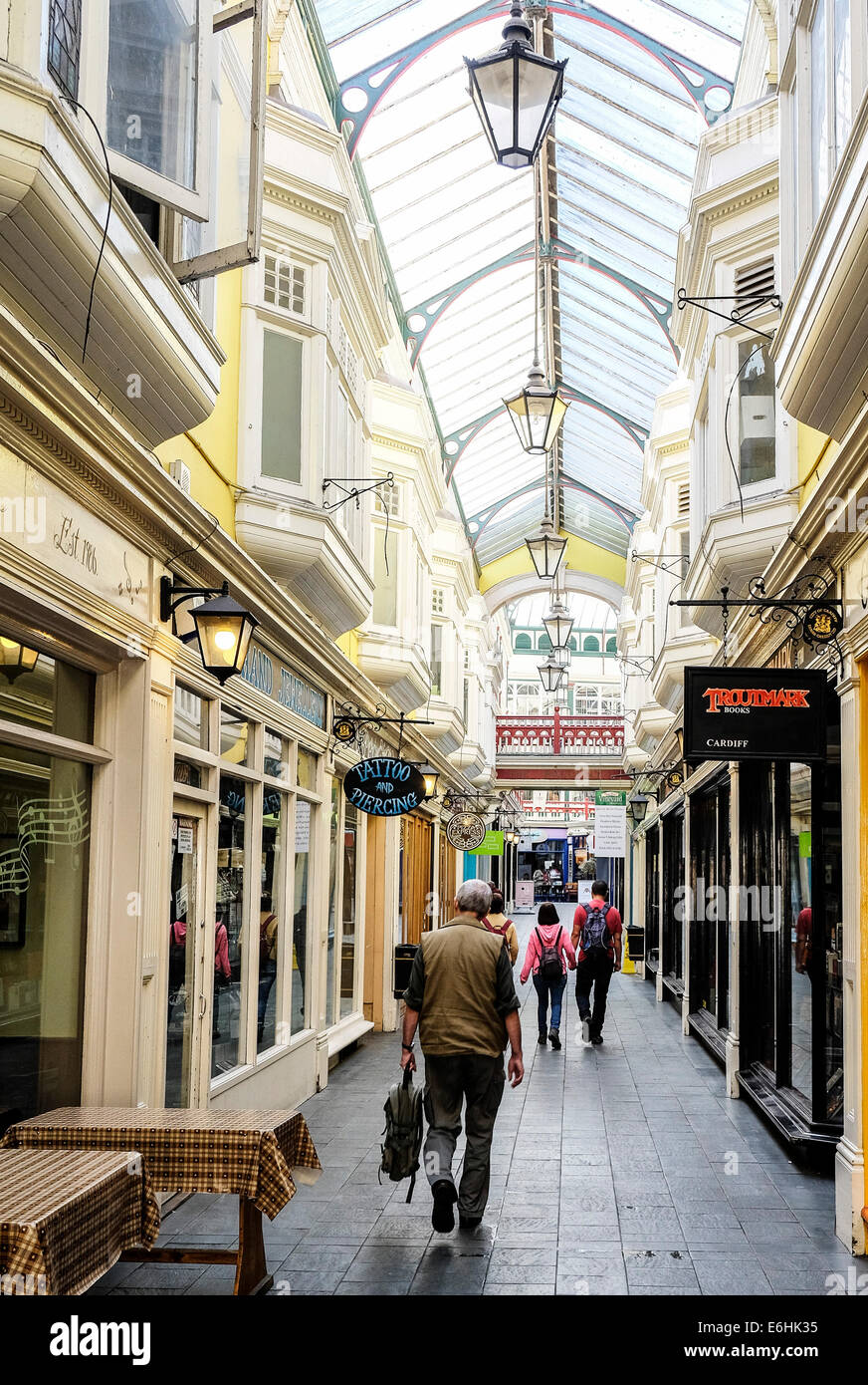 Burg Passage in Cardiff. Stockfoto