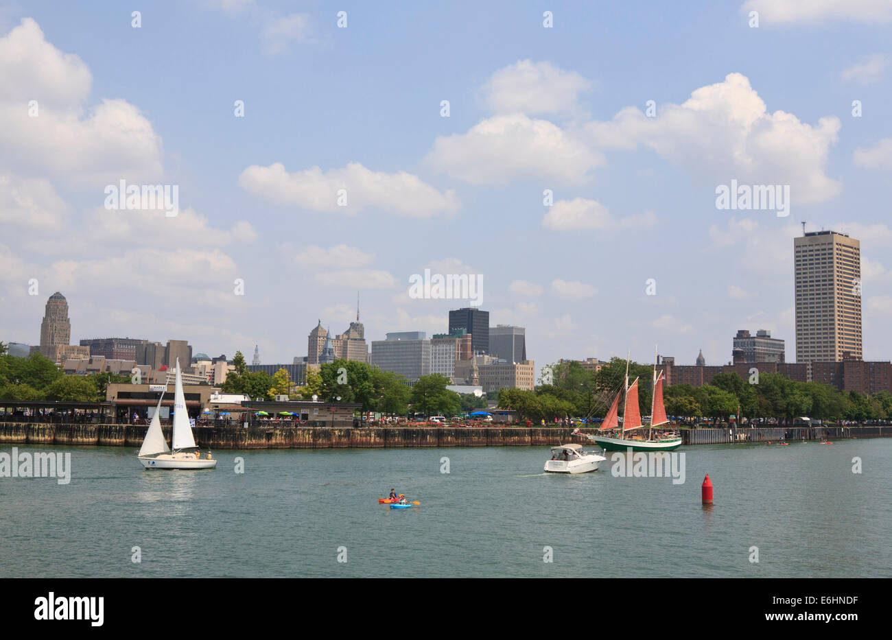 Buffalo, New York am Wasser entlang Lake Erie. Stockfoto