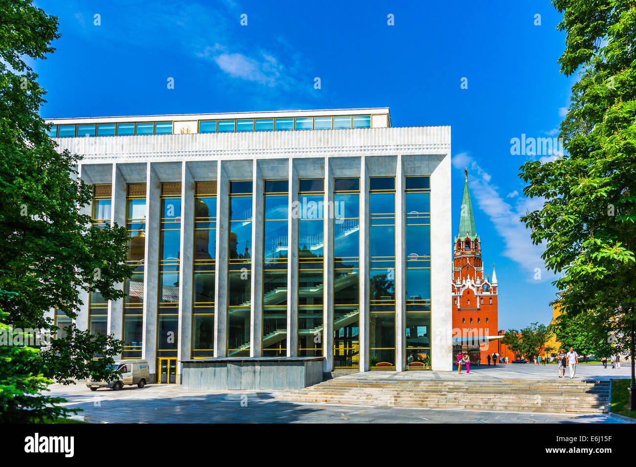 Moskauer Kreml-Tour - 18. Abschied von Blick auf den staatlichen Kremlpalast Stockfoto