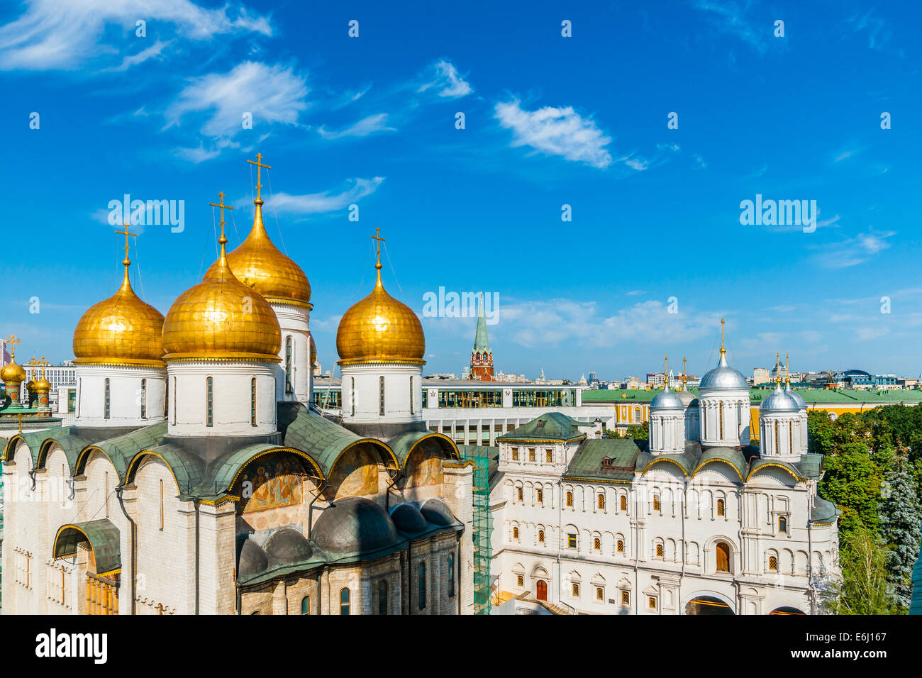 Moskauer Kreml-Tour - 37. (Dormition) Himmelfahrts-Kathedrale des Kreml Stockfoto