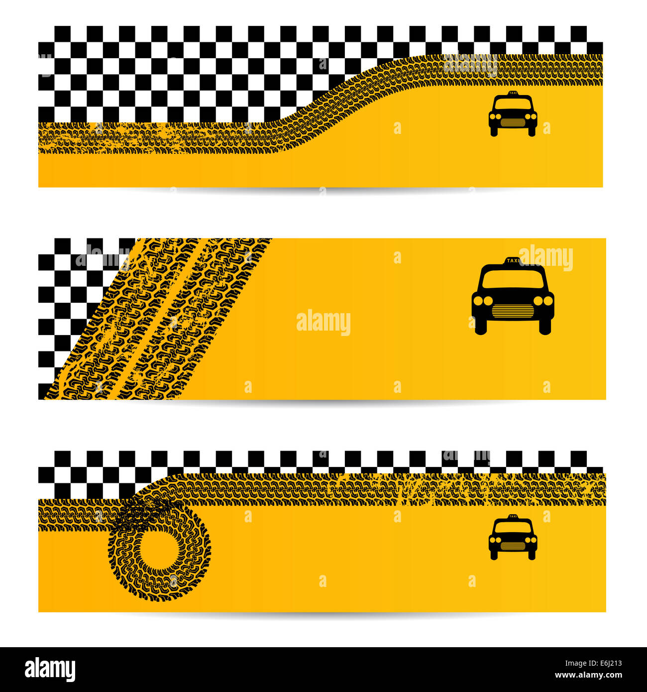 Diverse taxi-Reifen-Banner-Set 3 Stockfoto