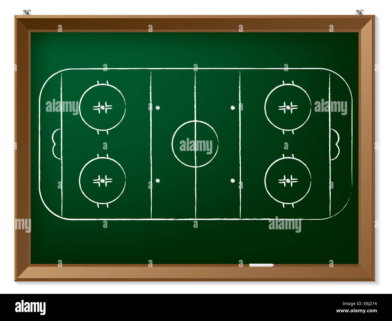 Eishockey-Feld an Tafel von Hand gezeichnet Stockfoto