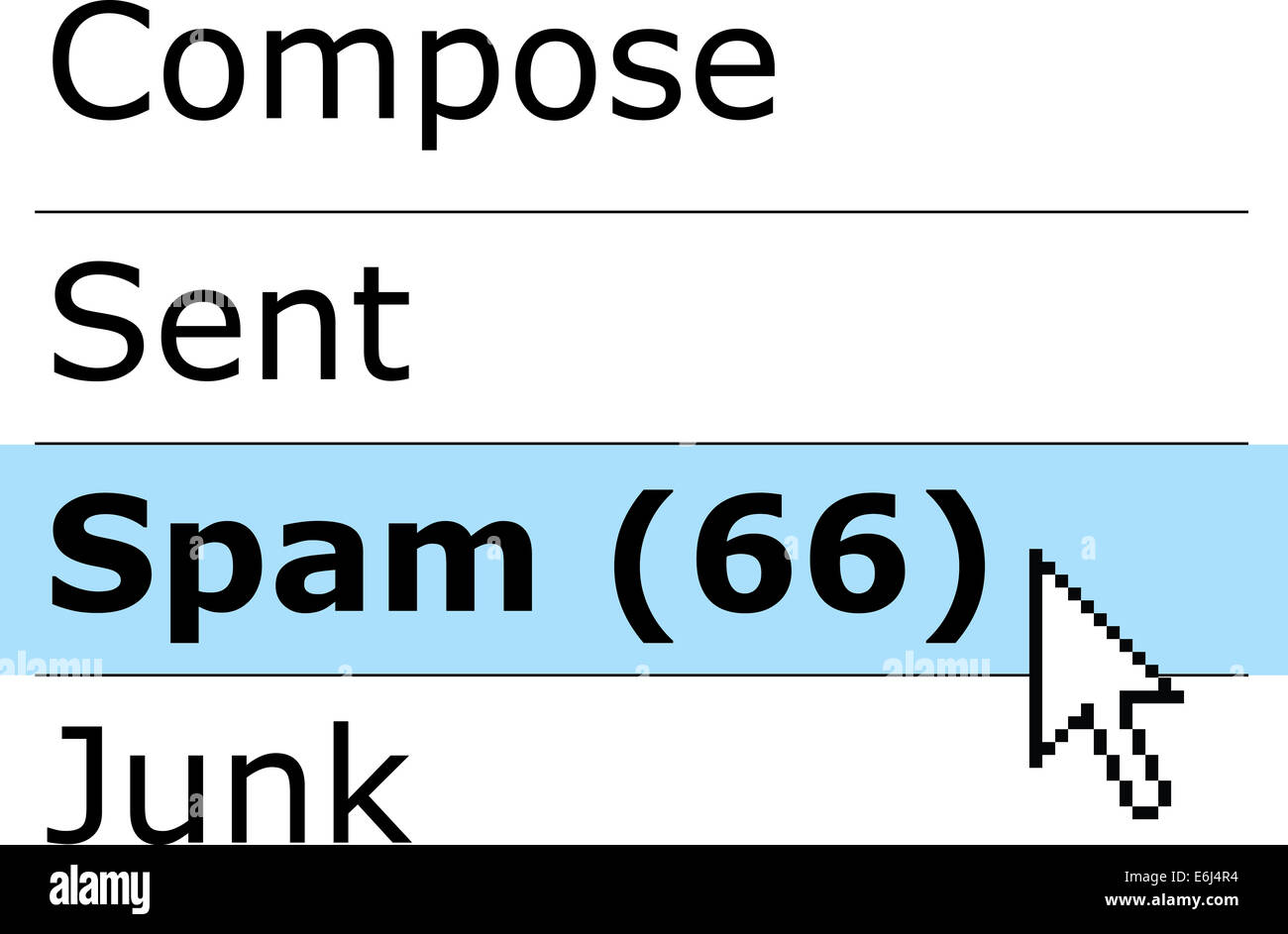 Eine Illustration der Computer-Monitor-Bildschirm, Konzept der Spam-Mails Stockfoto